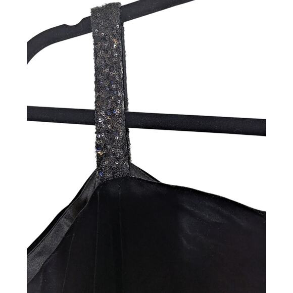 Lauren Ralph Lauren Black Velvet Cold Shoulder Knee Length Party Dress Size 14 - Picture 10 of 16